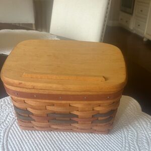 Longaberger recipe basket with protector and lid